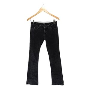 Y2K Zana Di Low Rise Boot Cut Black Corduroy Pants Jeans Size‎ 7